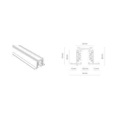 Nowodvorski Ctls recessed track 3 circuit 1m 8692