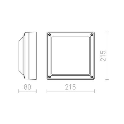 Redlux Delta 215 Natynkowa - lampa zewnętrzna natynkowa IP54