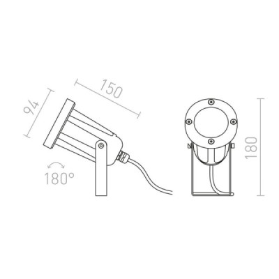 Redlux Heavy Duty - lampa zewnętrzna stojąca IP65