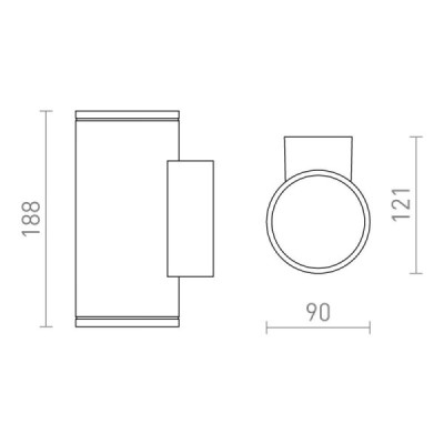 Redlux Lizzi Up-Down - lampa zewnętrzna IP54