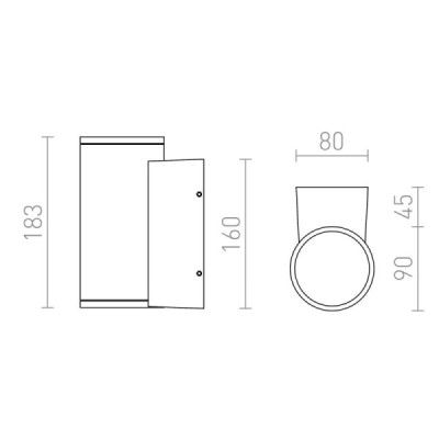 Redlux Mizzi Led Down - lampa zewnętrzna IP54