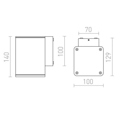 Redlux Mizzi Led SQ Down - lampa zewnętrzna IP54