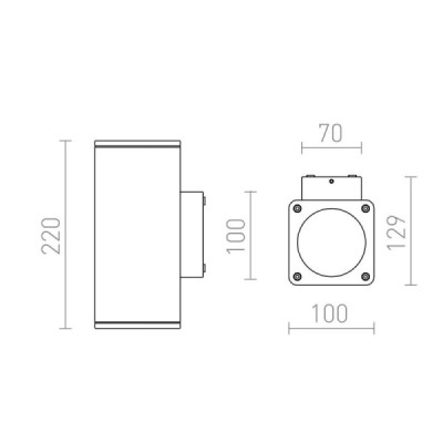 Redlux Mizzi Led SQ Up Down - lampa zewnętrzna IP54