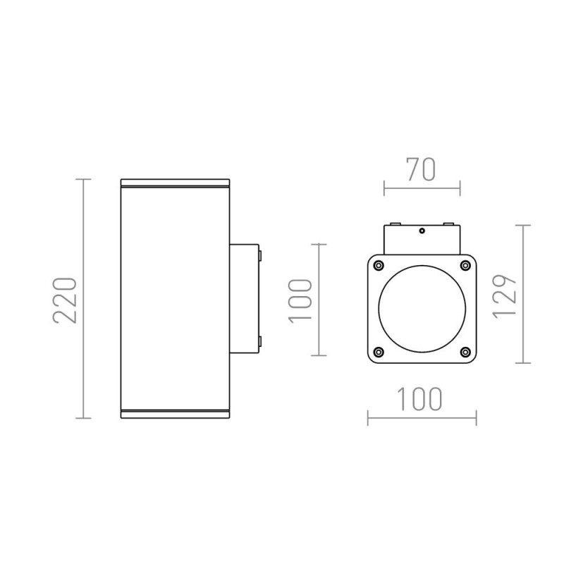 Redlux Mizzi Led SQ Up Down - lampa zewnętrzna IP54