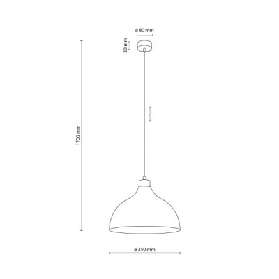 Cap black lampa wisząca - 2071 - TK Lighting