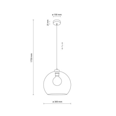 Cubus lampa wisząca 1 pł bursztyn 2064 - TK Lighting