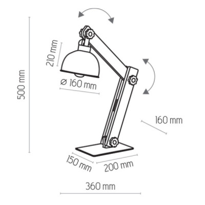 Oslo black lampka nocna 1 pł 5021 - TK Lighting