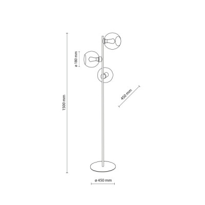 Cubus graphite lampa podłogowa 3 pł 5239 - TK Lighting