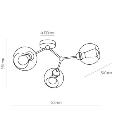 Fairy lampa sufitowa 3 pł czarna 4372 - TK Lighting