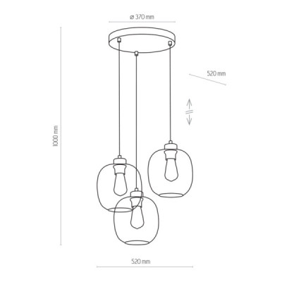 Elio lampa wisząca 3 pł koło 3184 - TK Lighting