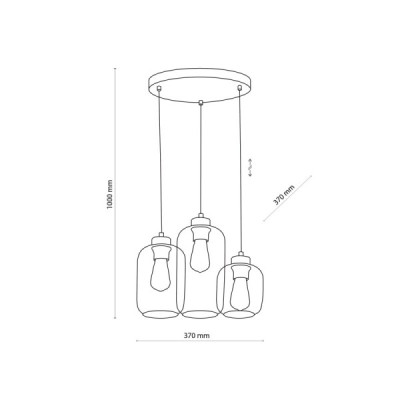 Marco graphite lampa wisząca 3 pł koło 3185 - TK Lighting