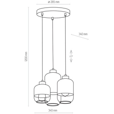 Marco silver lampa wisząca 3 pł 3357 - TK Lighting