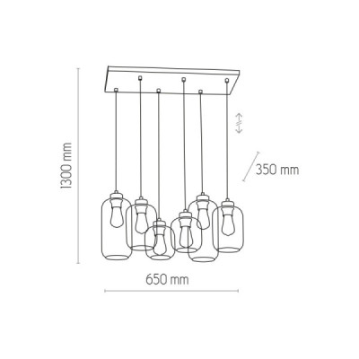 Marco silver lampa wisząca 6 pł 3359 - TK Lighting