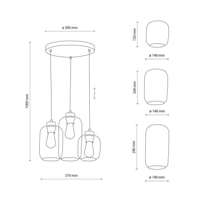 Marco green lampa wisząca 3 koło 3325 - TK Lighting