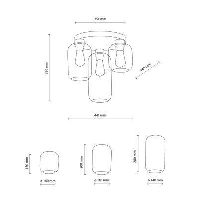 Marco green lampa sufitowa 3 3318 - TK Lighting