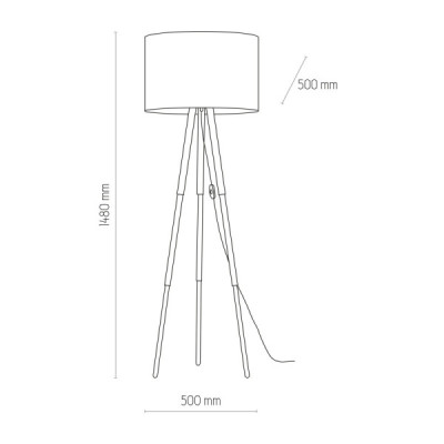 Tokyo lampa podłogowa 1 sosna/czarny 5298 - TK Lighting