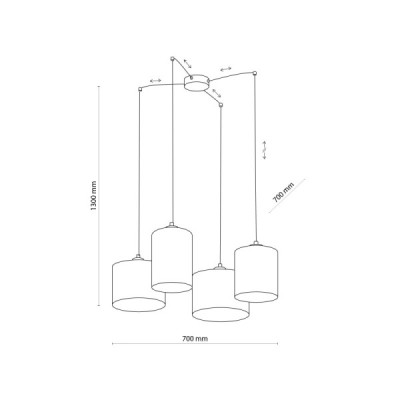 Juta lampa wisząca 4 6585 - TK Lighting