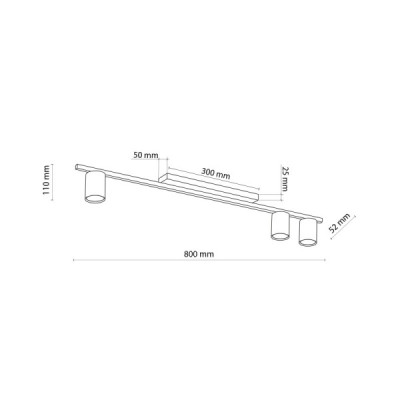 Logan black lampa sufitowa 3 4565 - TK Lighting