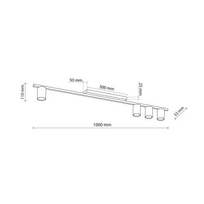 Logan black lampa sufitowa 4 4566 - TK Lighting