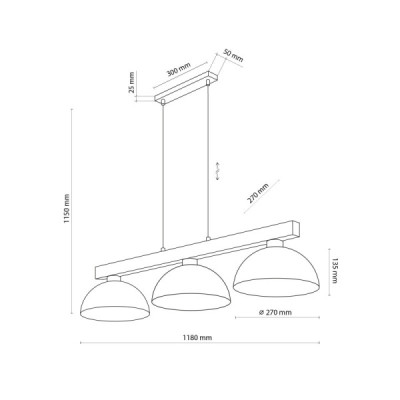 Oslo black lampa wisząca 3 4710 - TK Lighting