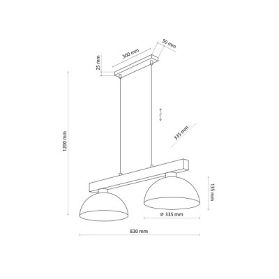 Oslo black lampa wisząca 2 4711 - TK Lighting