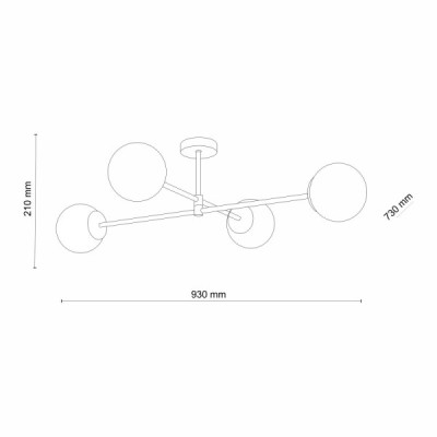 Cadix gold lampa sufitowa 4 4607 - TK Lighting