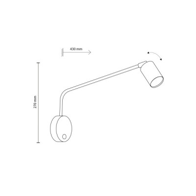 Logan black kinkiet 1 4743 - TK Lighting