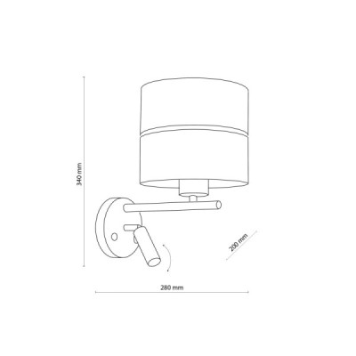 Hilton white/gold kinkiet 2 e27 + led 5361 - TK Lighting