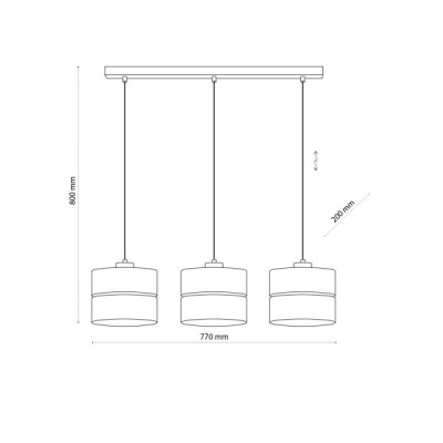 Eco lampa wisząca 3 listwa 5771 - TK Lighting