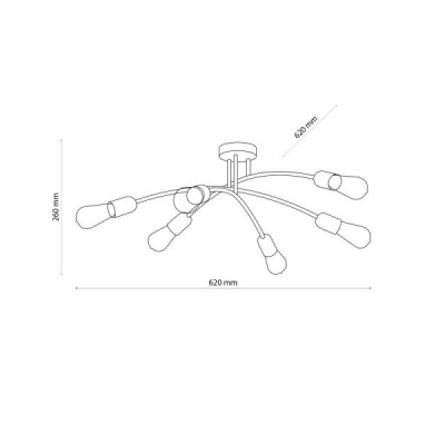 Helix black lampa sufitowa 6 4679 - TK Lighting