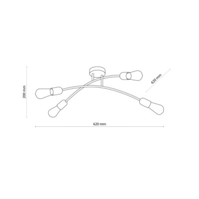 Helix black lampa sufitowa 4 4687 - TK Lighting