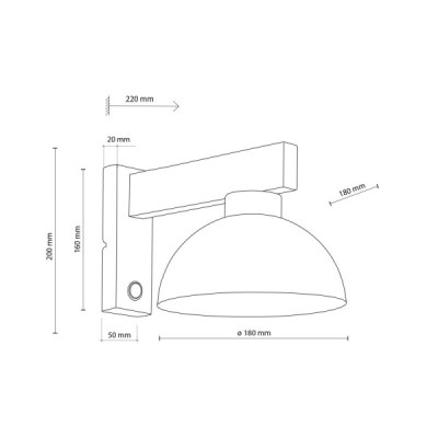 Oslo black kinkiet 1 4961 - TK Lighting