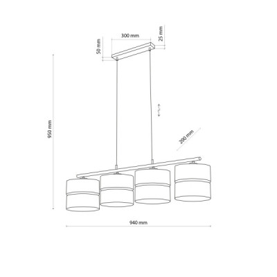 Nicol lampa wisząca 4 4802 - TK Lighting