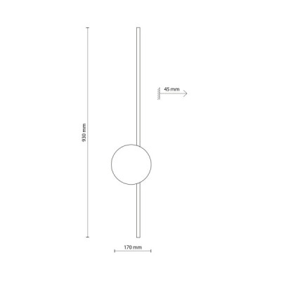 Java ii black kinkiet 1 led 1439 - TK Lighting