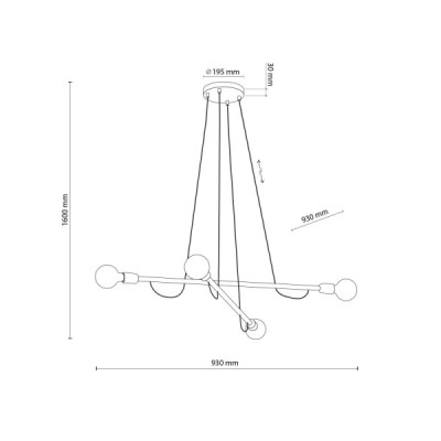 Helix wood orzech lampa wisząca 4 4949 - TK Lighting