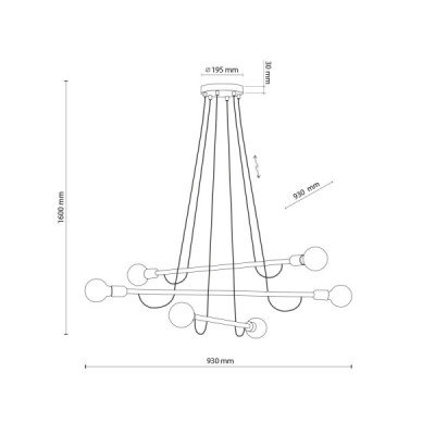 Helix wood orzech lampa wisząca 6 4950 - TK Lighting