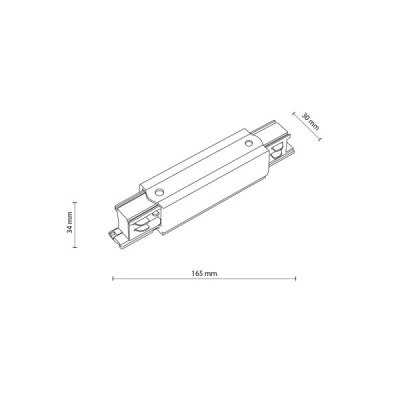 Tracer trójobwodowy black łącznik prosty z podłączeniem zasilającym 4532 - TK Lighting