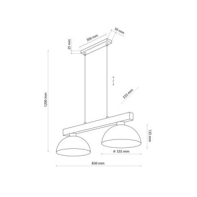 Oslo brown lampa wisząca 2 4507 - TK Lighting