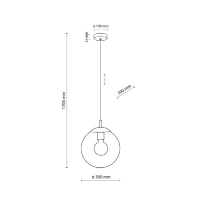 Esme transparent lampa wisząca 1 300 3267 - TK Lighting