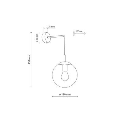 Esme transparent kinkiet 1 5387 - TK Lighting