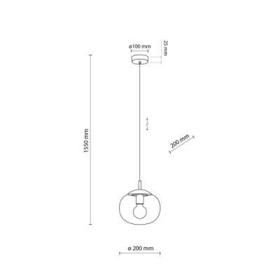 Vibe transparent lampa wisząca 1 200 5823 - TK Lighting