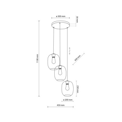 Elio mix lampa wisząca 3 5973 - TK Lighting