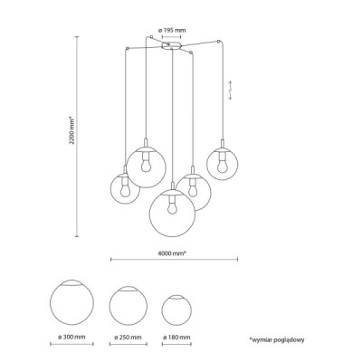 Esme graphite lampa wisząca 5 5382 - TK Lighting