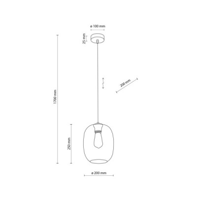 Elio transparent lampa wiszaca 1 4339 - TK Lighting