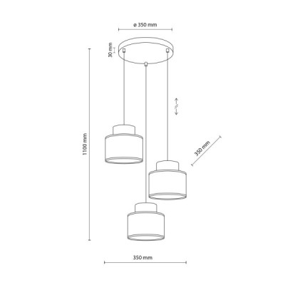 Duo white juta lampa wiszaca 3 koło 2594 - TK Lighting