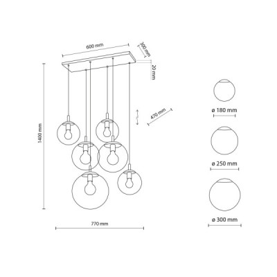 Esme mix lampa wisząca 6 4819 - TK Lighting