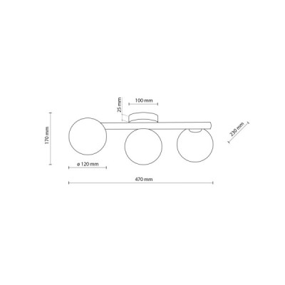 Estera black lampa sufitowa 3 6855 - TK Lighting