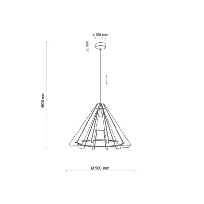 Eris wood lampa wisząca 1 m 6586 - TK Lighting