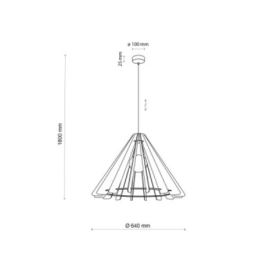 Eris wood lampa wisząca 1 l 6611 - TK Lighting