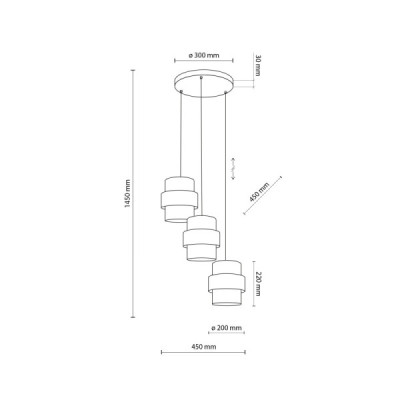 Calisto juta lampa wiszaca 3 koło 6098 - TK Lighting